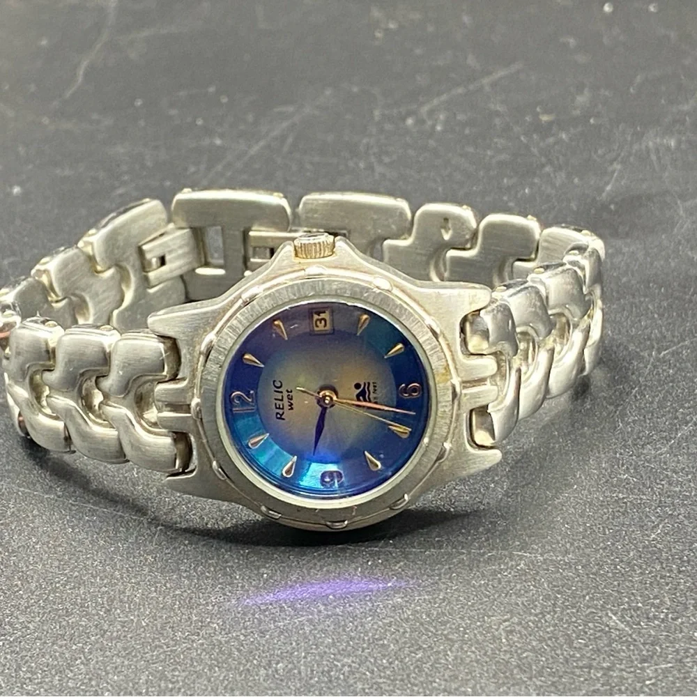 RELIC Wet Blue Water Resistant Calendar Womens Wrist Watch